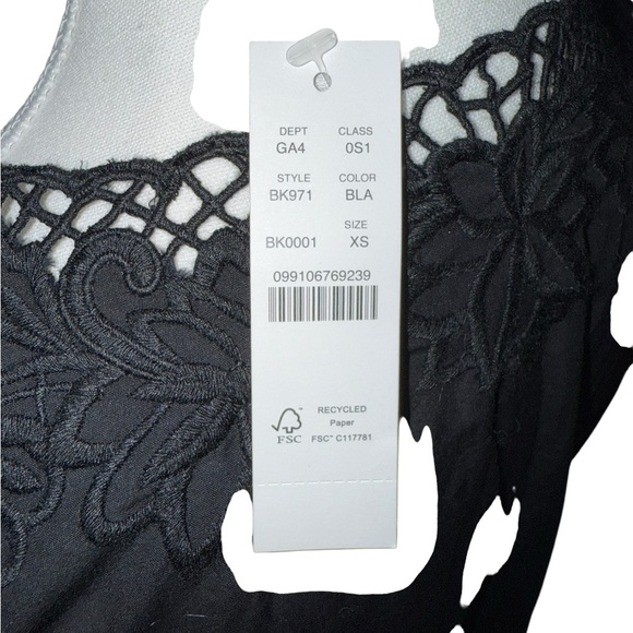 J.CREW BLACK V-NECK EYELET TRIM MINI DRESS - Picture 3 of 9